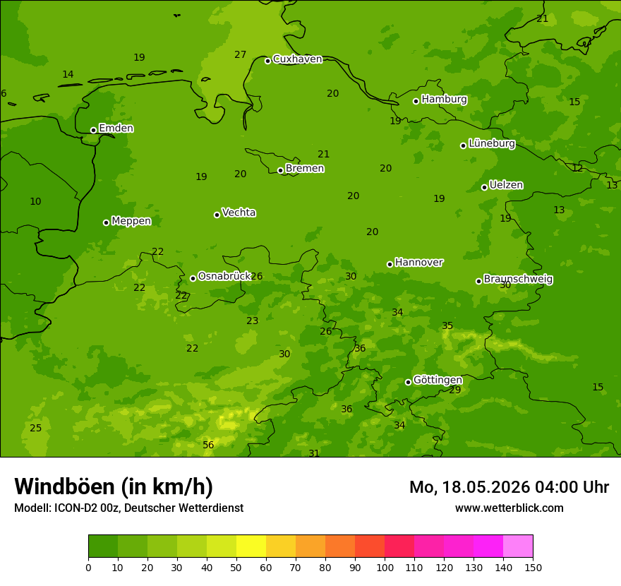 Maximale Windböen
