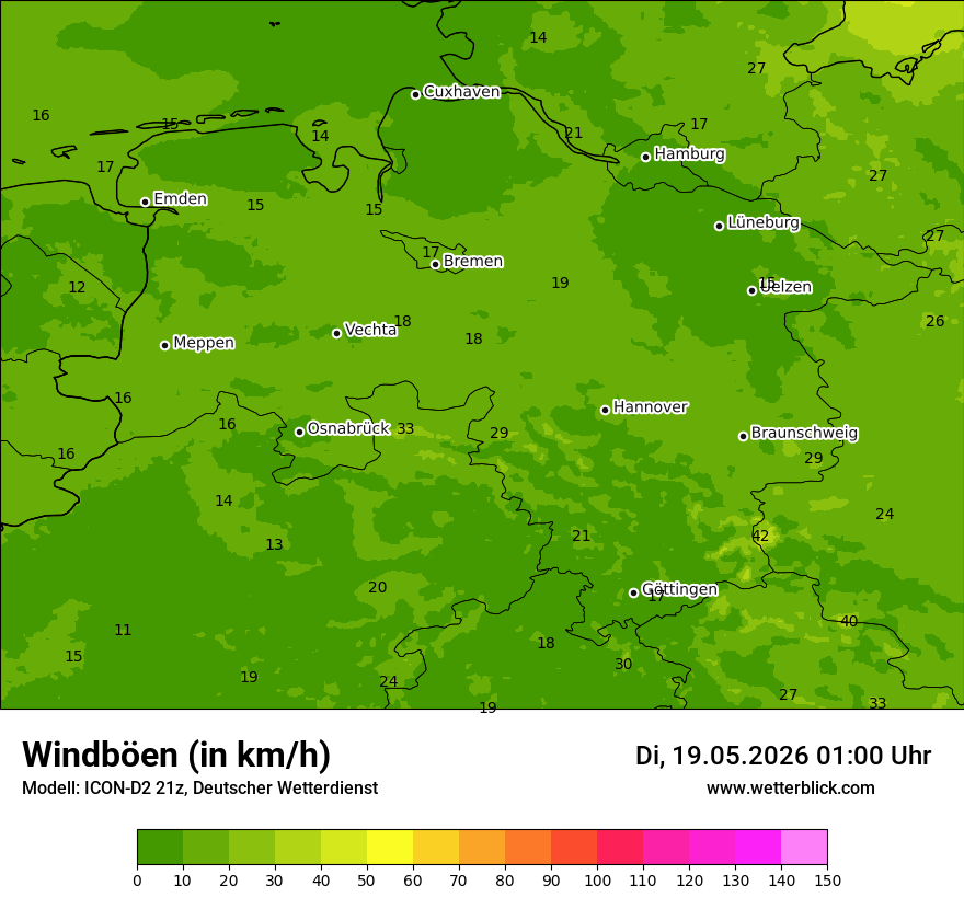 Maximale Windböen