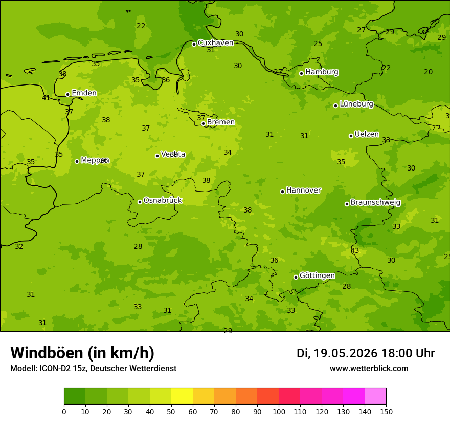 Maximale Windböen