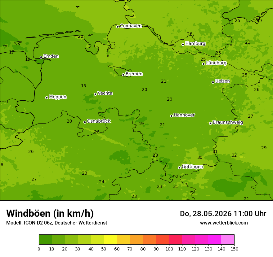 Maximale Windböen
