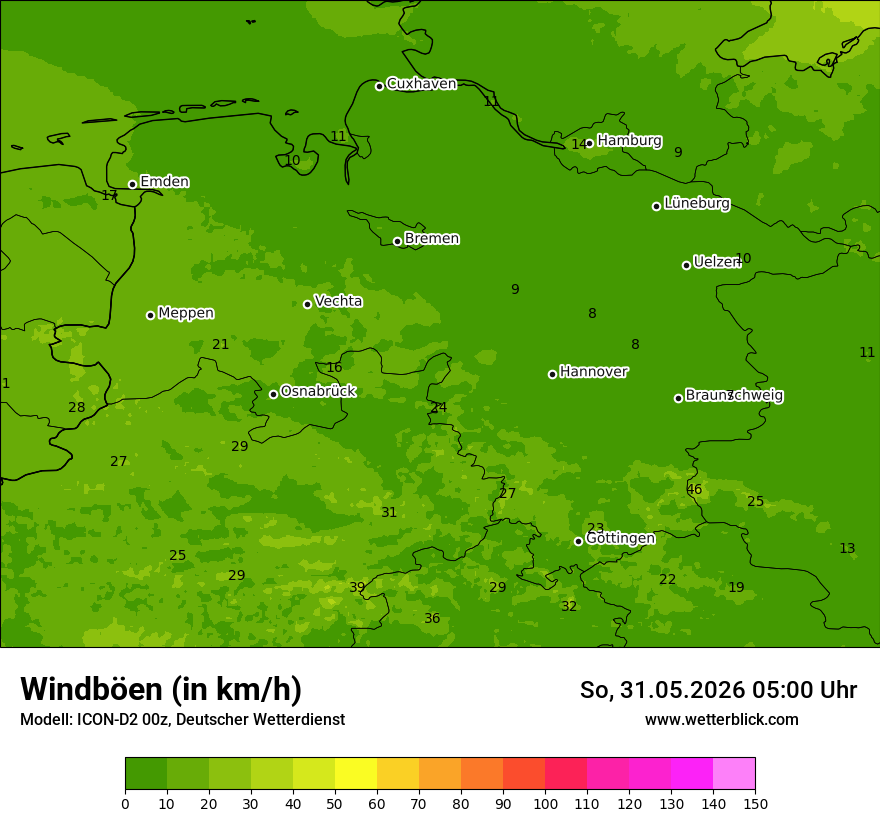 Maximale Windböen