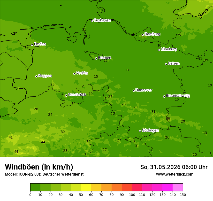 Maximale Windböen