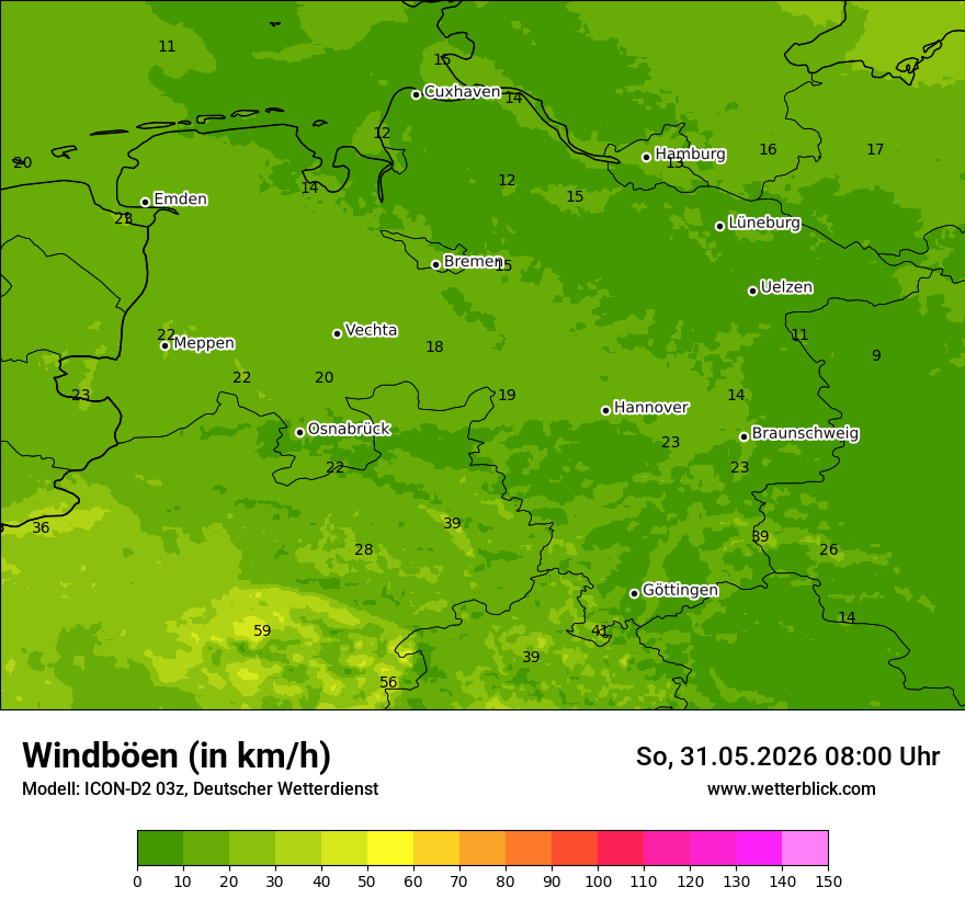 Maximale Windböen
