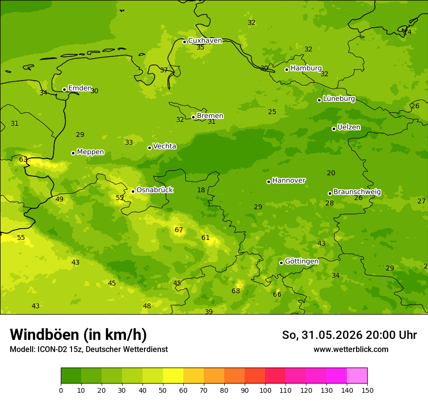 Maximale Windböen
