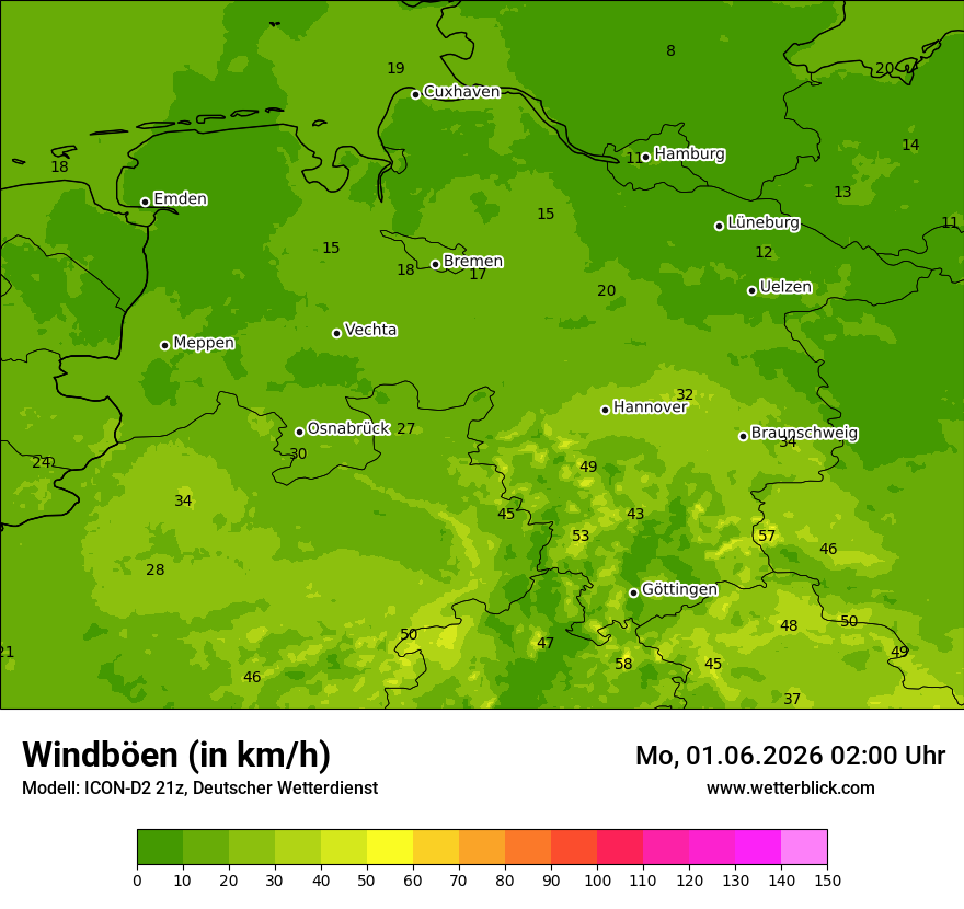 Maximale Windböen