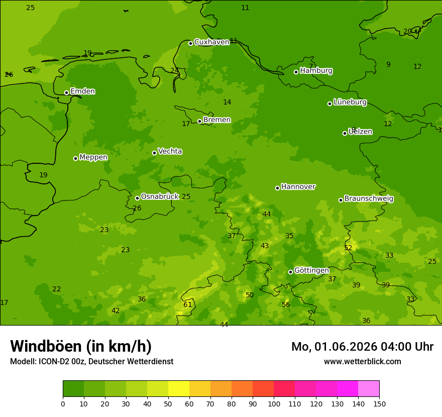 Maximale Windböen