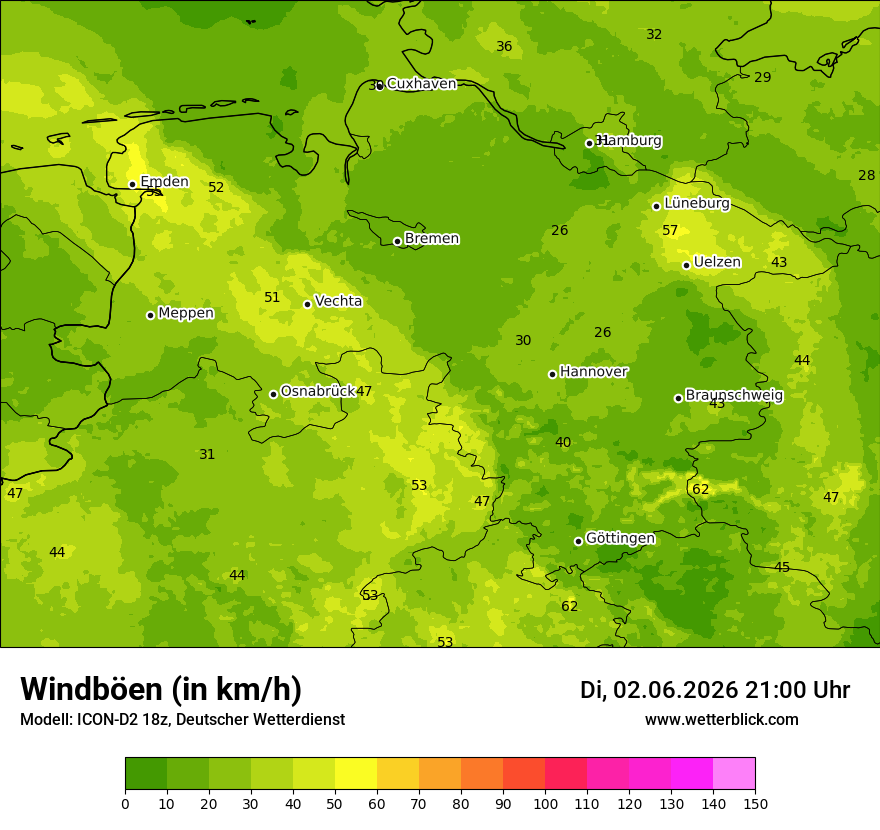 Maximale Windböen