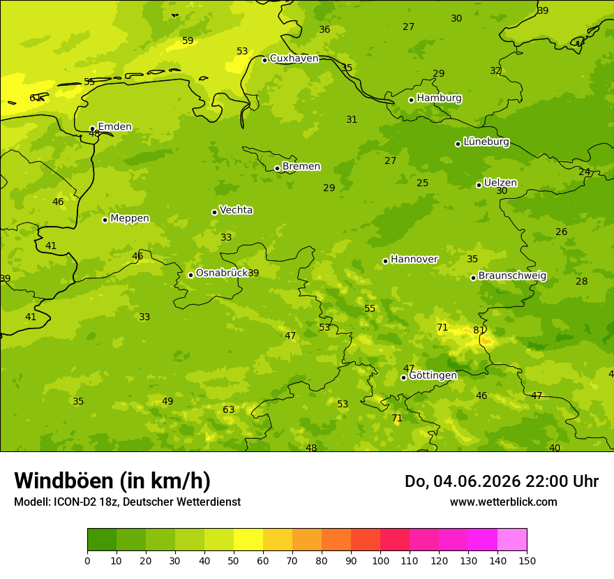 Maximale Windböen