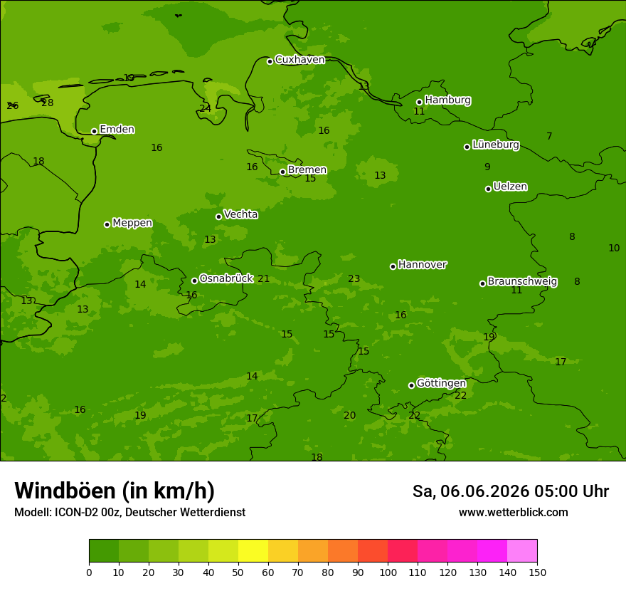 Maximale Windböen