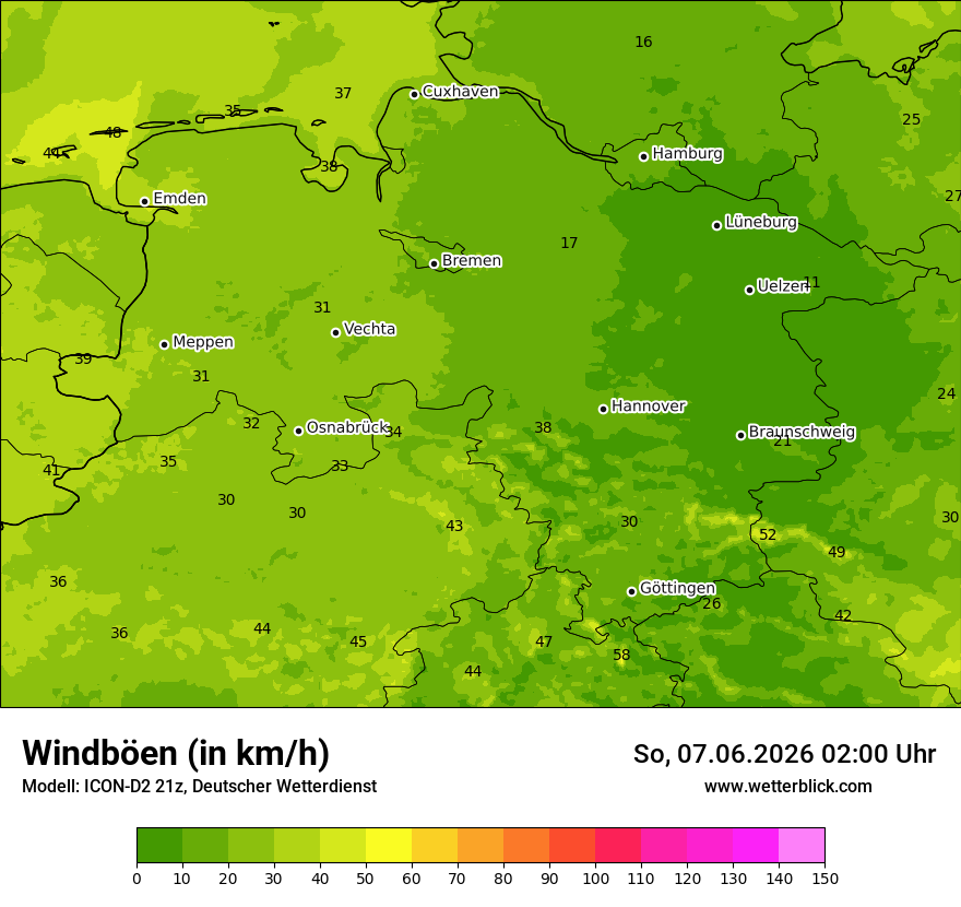 Maximale Windböen