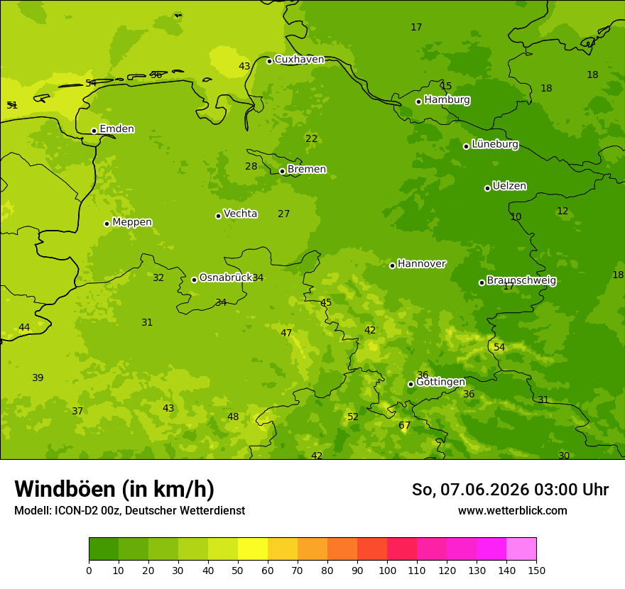 Maximale Windböen