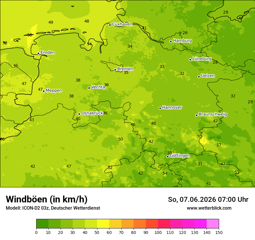 Maximale Windböen