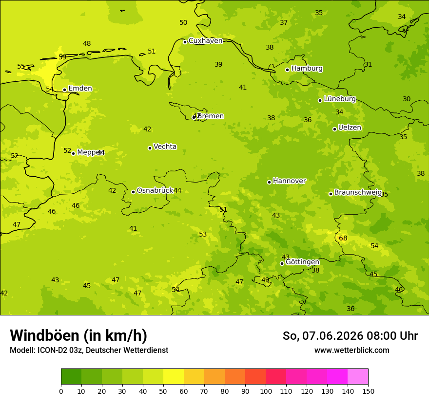 Maximale Windböen