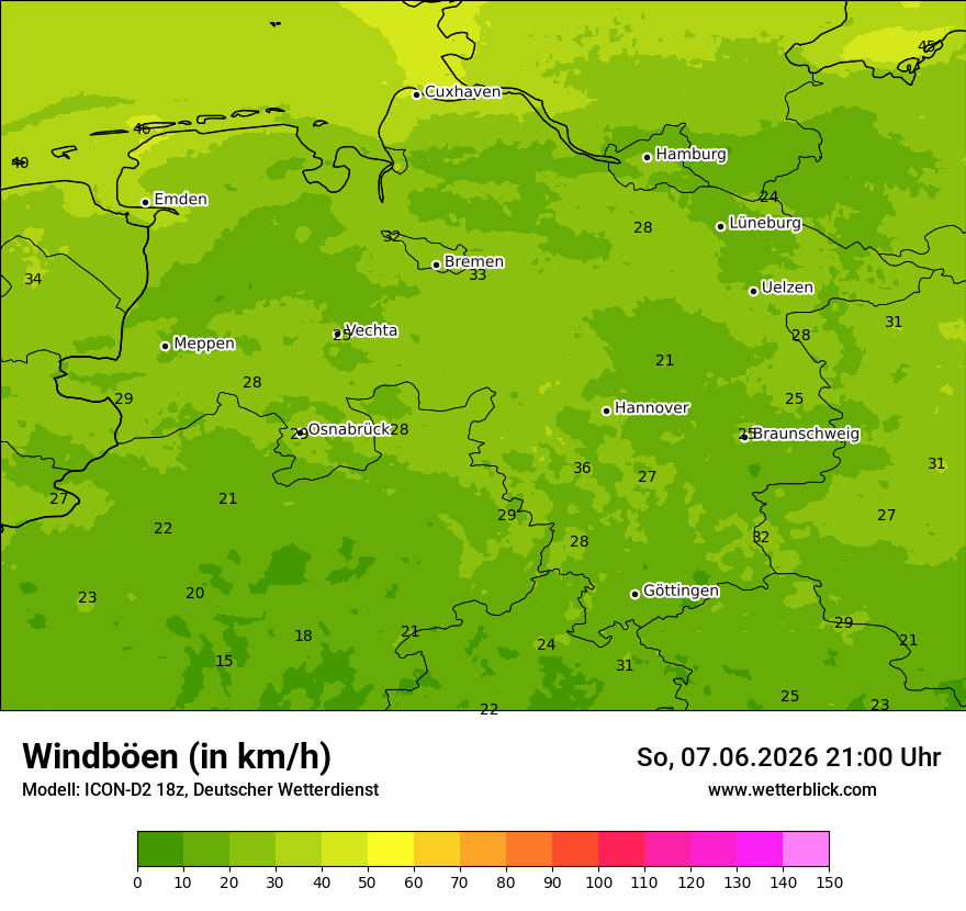 Maximale Windböen
