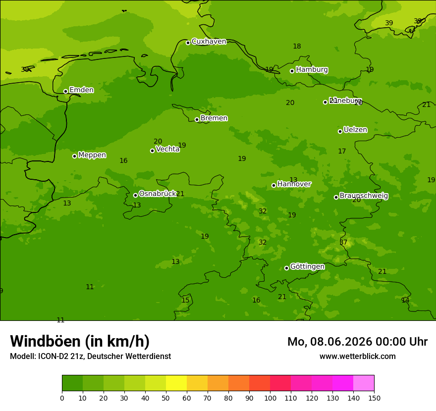 Maximale Windböen