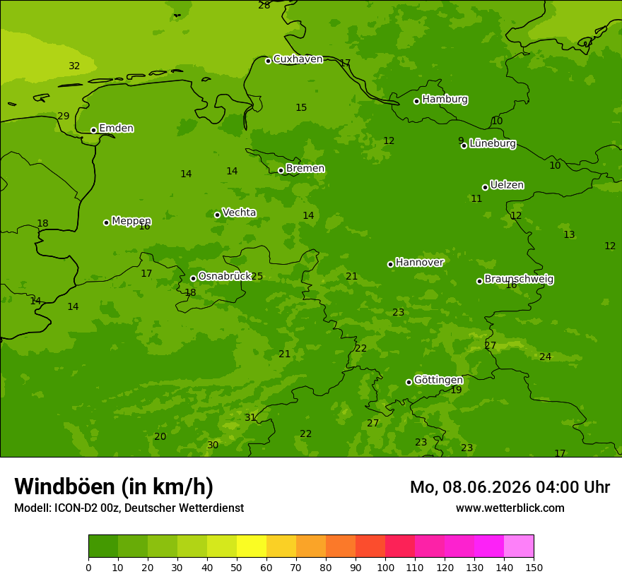 Maximale Windböen