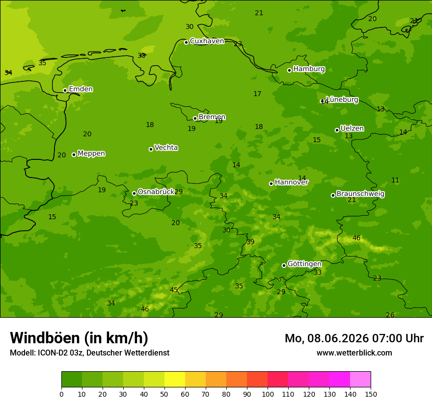 Maximale Windböen
