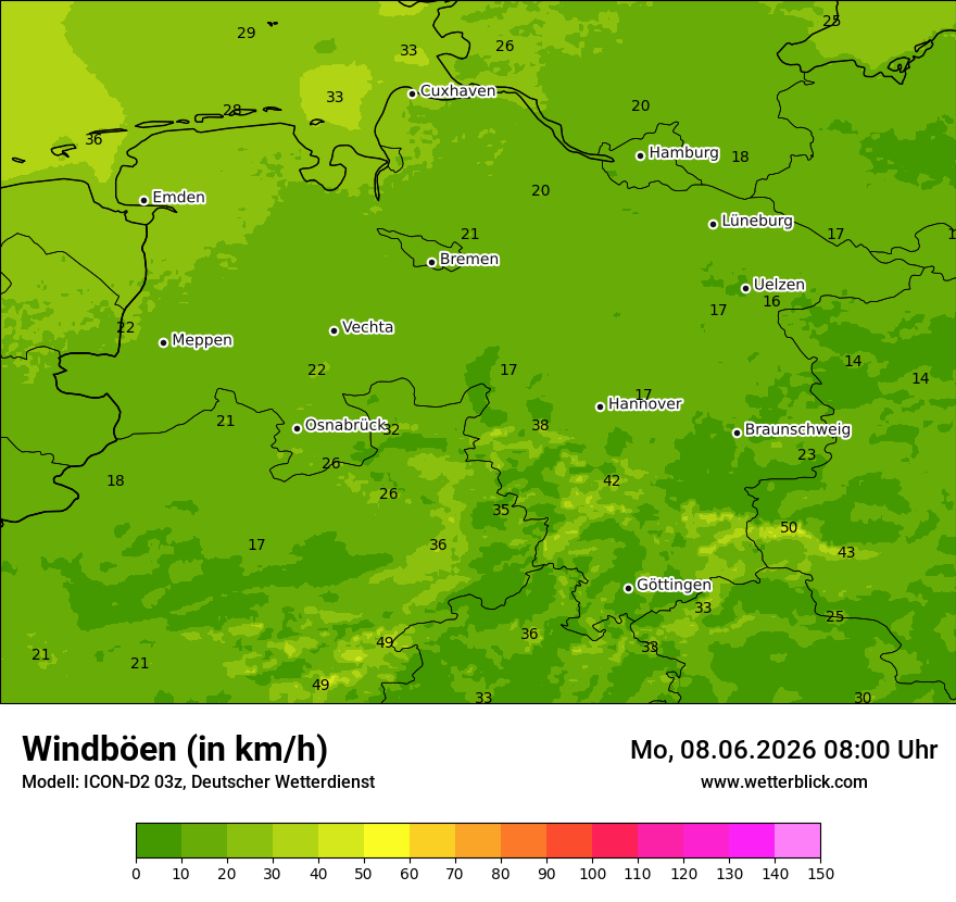 Maximale Windböen