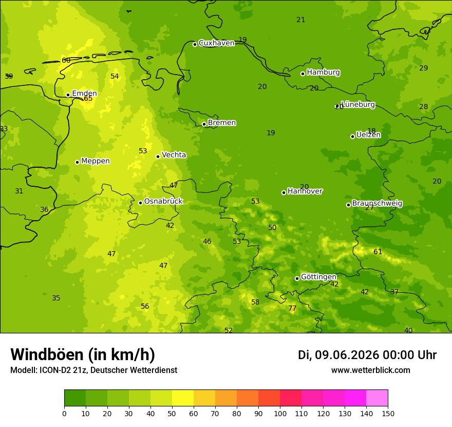 Maximale Windböen
