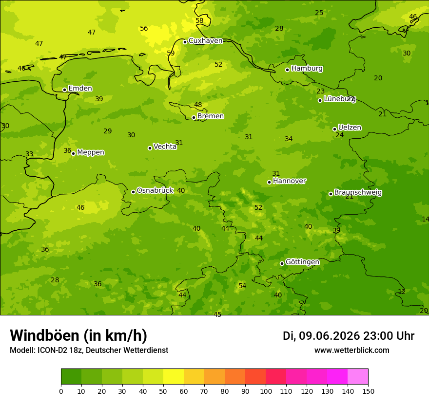 Maximale Windböen