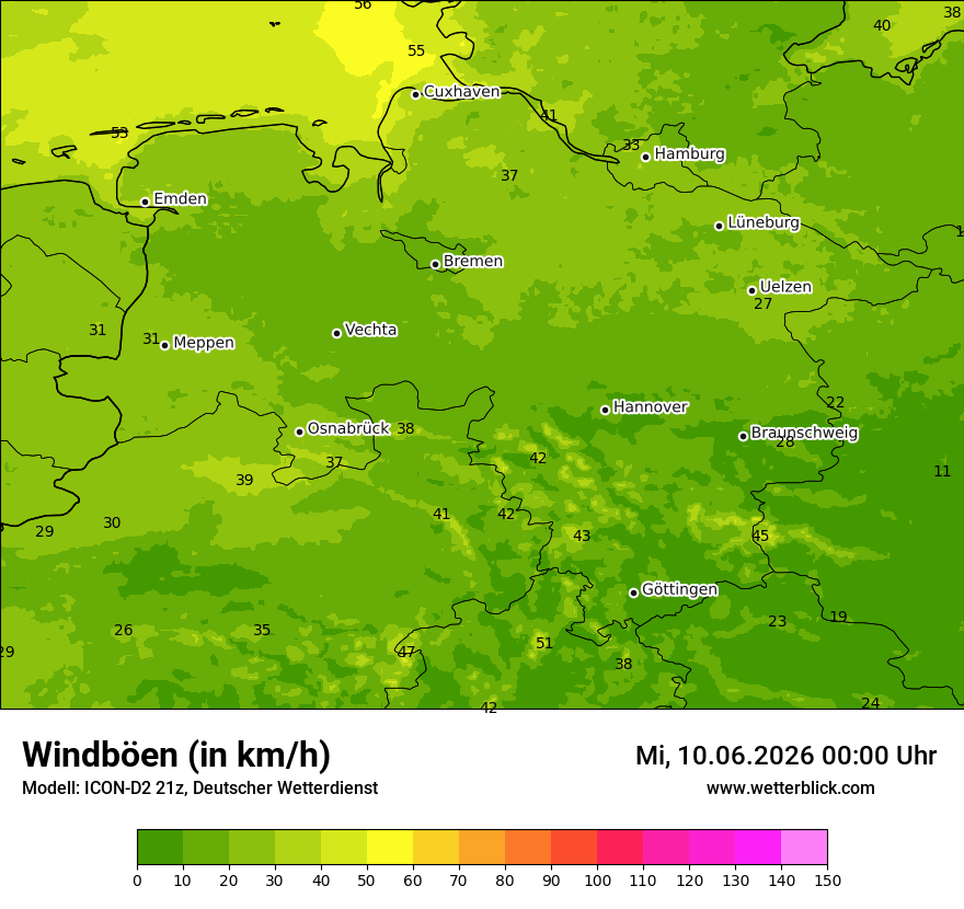 Maximale Windböen
