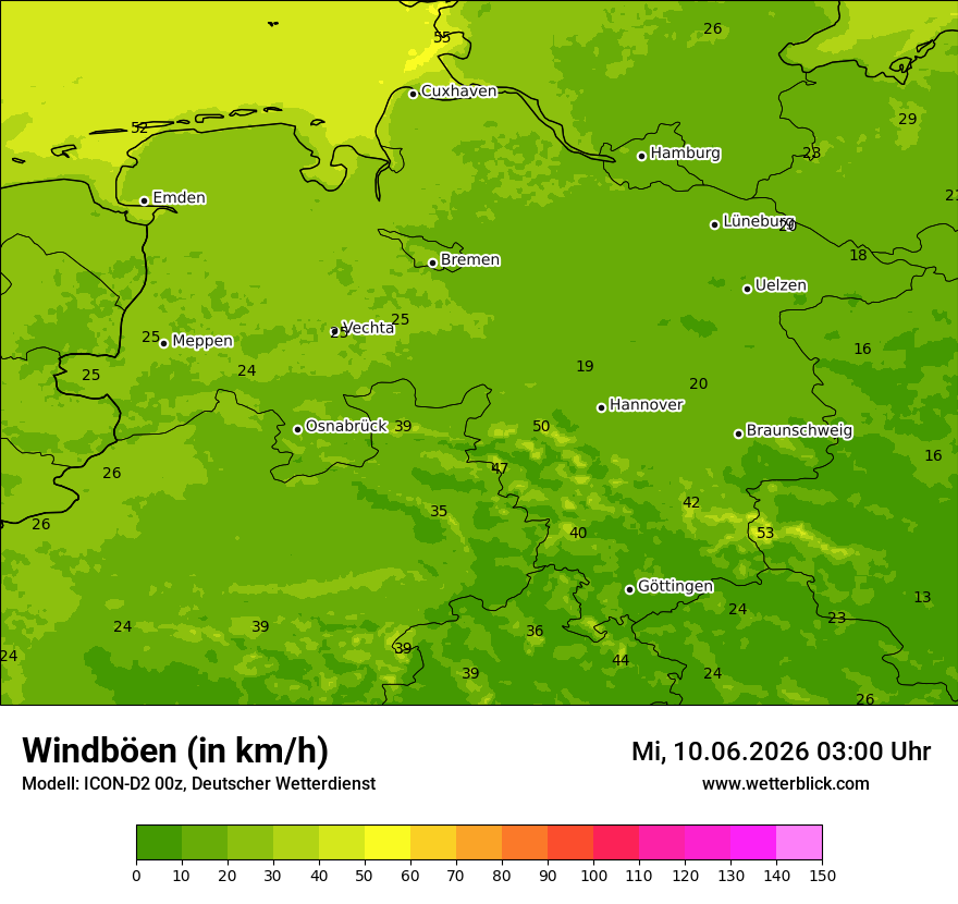 Maximale Windböen