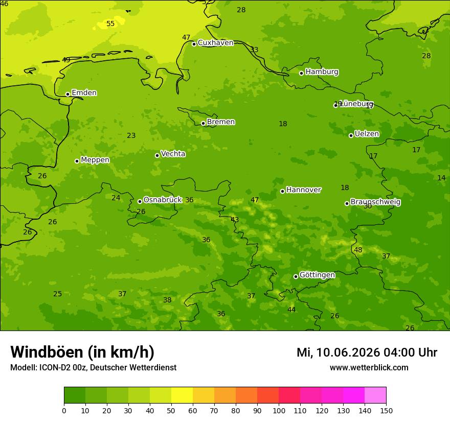Maximale Windböen