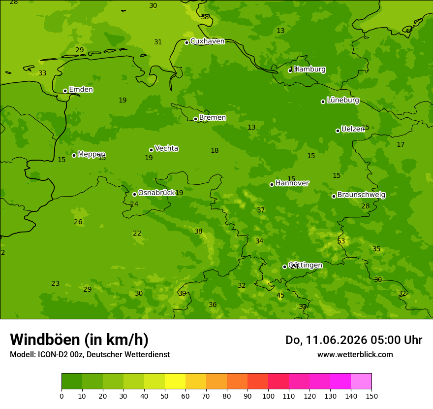Maximale Windböen