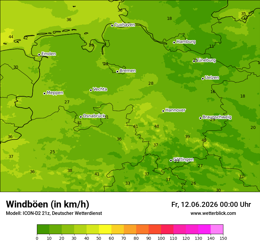 Maximale Windböen