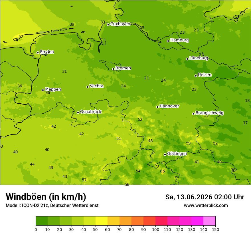 Maximale Windböen