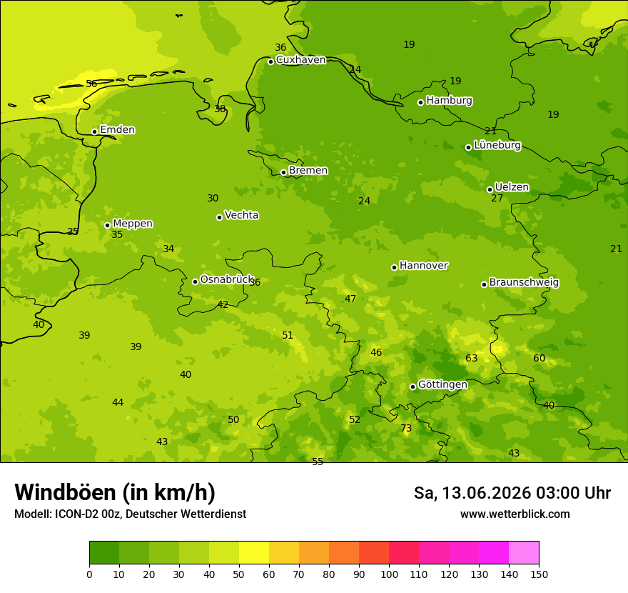 Maximale Windböen