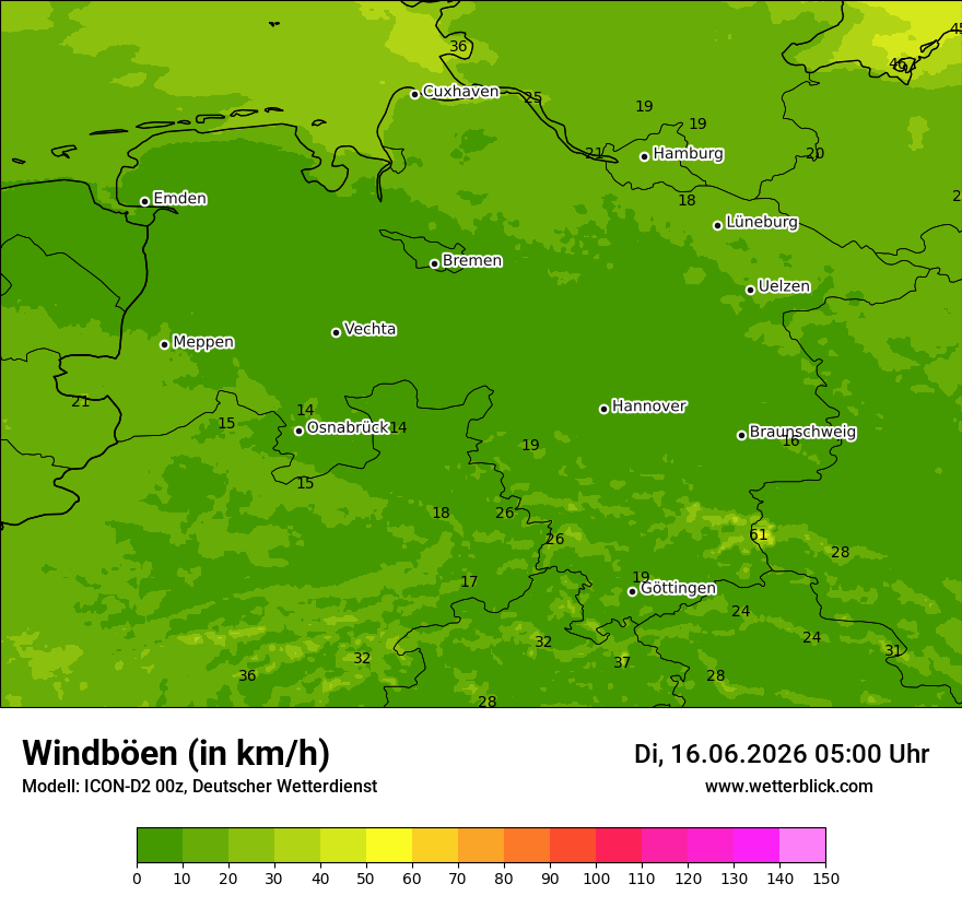Maximale Windböen