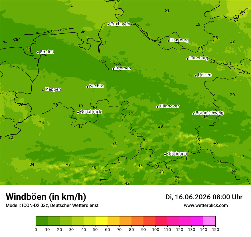 Maximale Windböen