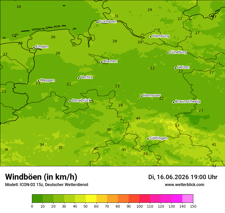 Maximale Windböen