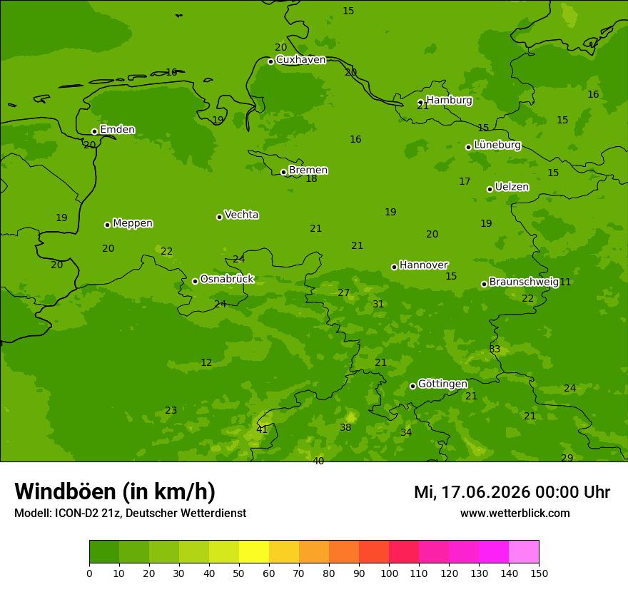 Maximale Windböen