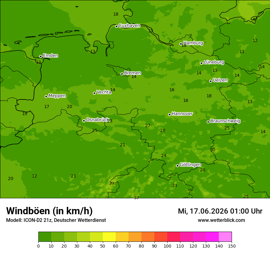Maximale Windböen
