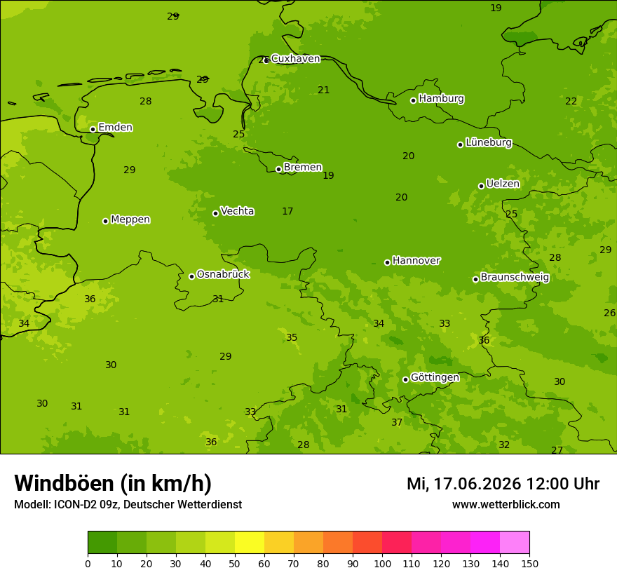 Maximale Windböen