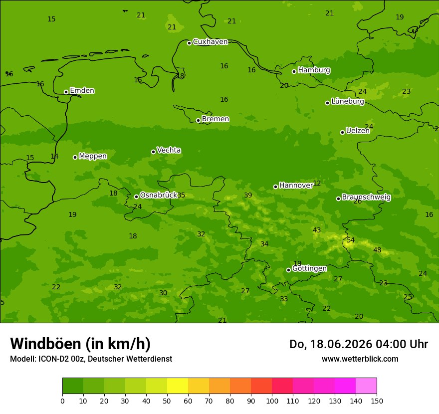 Maximale Windböen