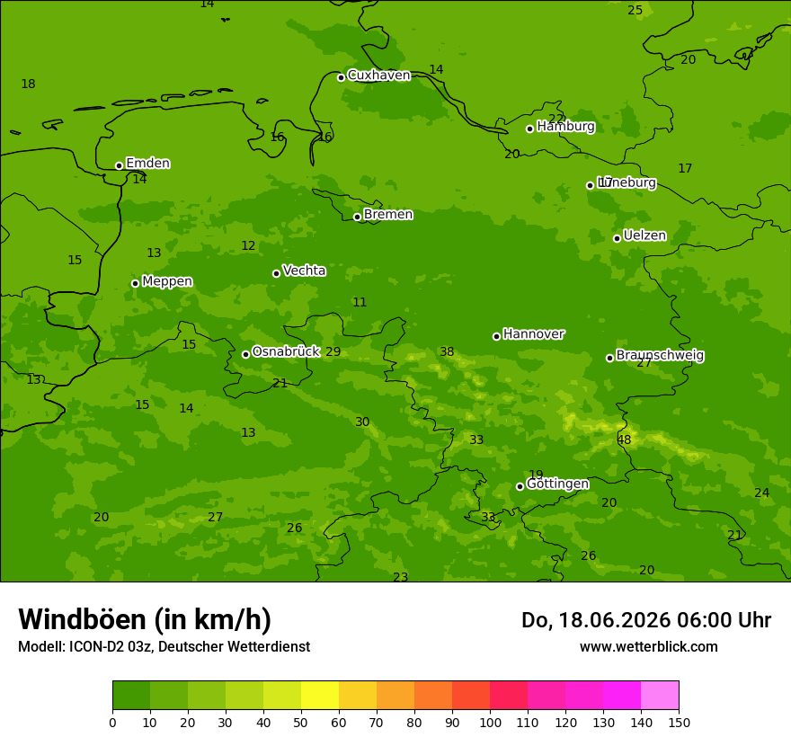 Maximale Windböen