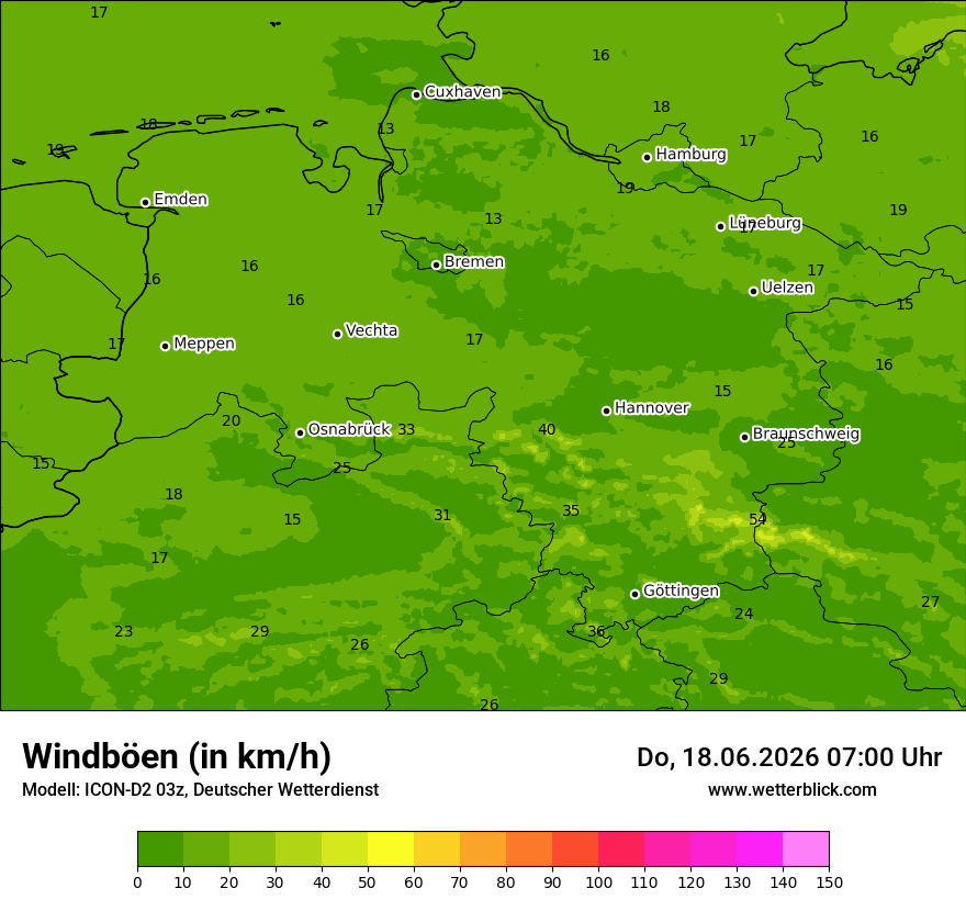 Maximale Windböen