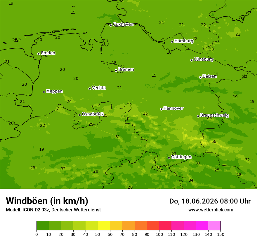 Maximale Windböen