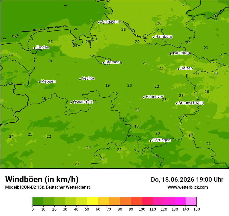 Maximale Windböen