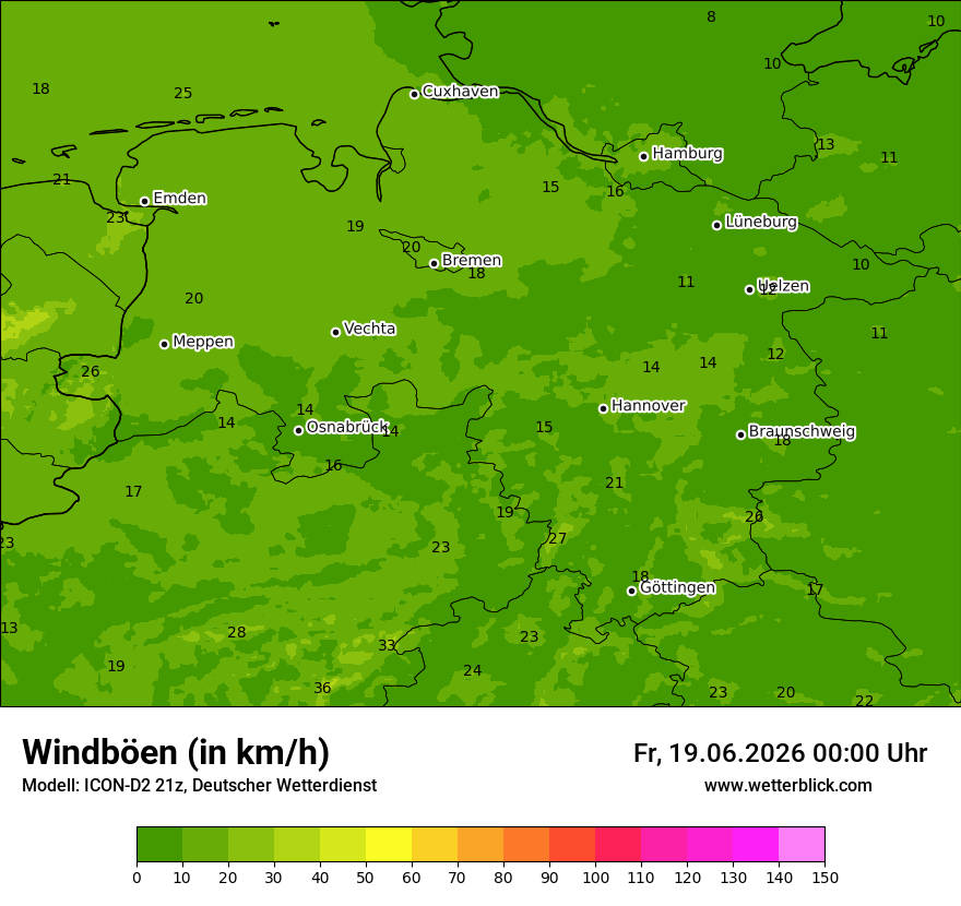 Maximale Windböen