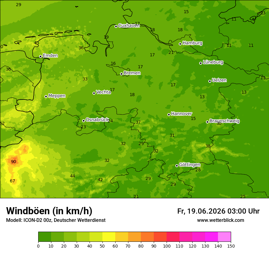 Maximale Windböen