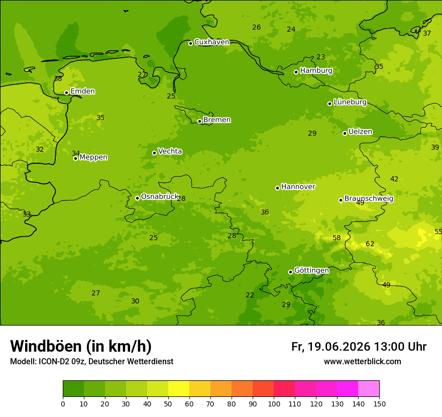 Maximale Windböen