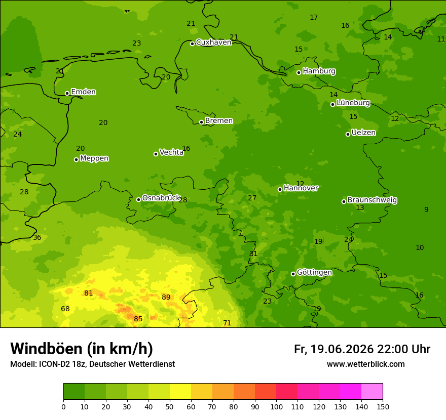 Maximale Windböen