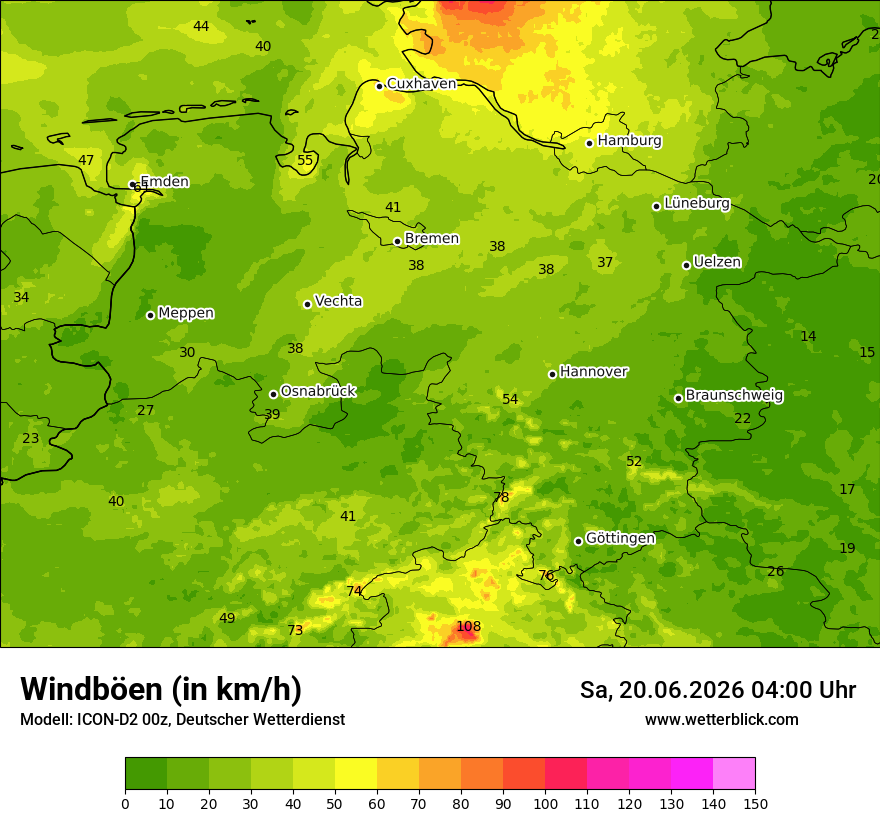Maximale Windböen