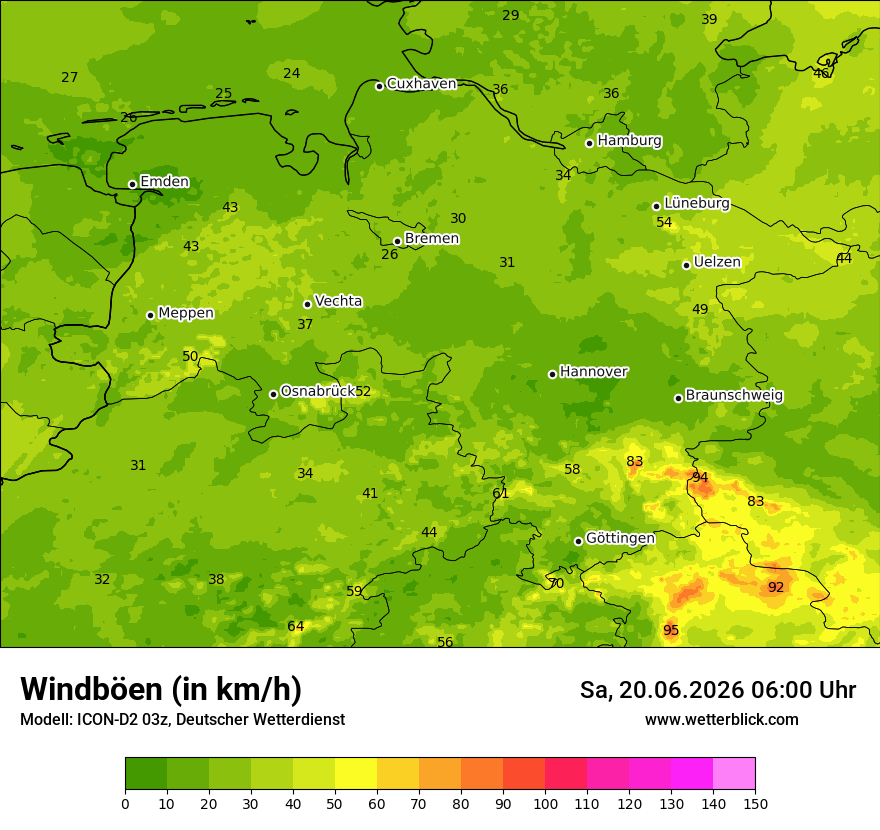Maximale Windböen