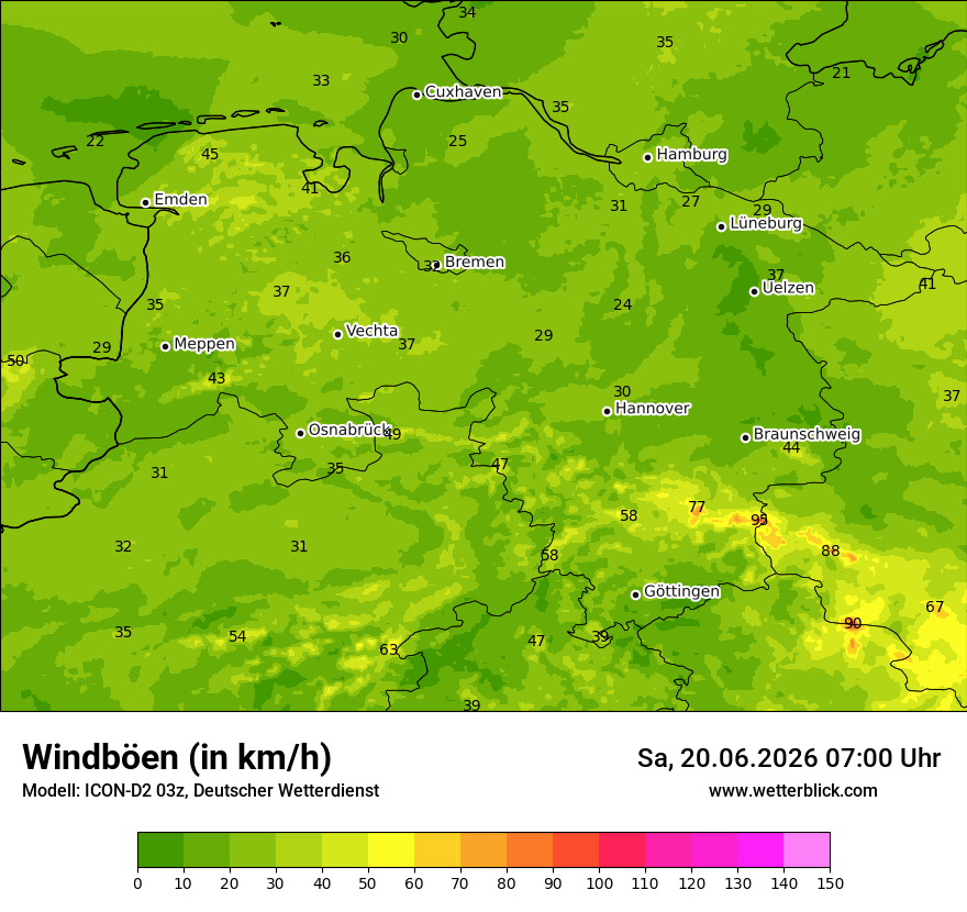 Maximale Windböen