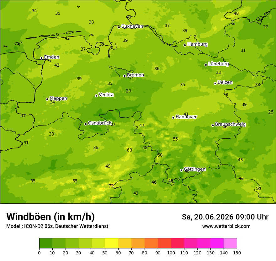 Maximale Windböen